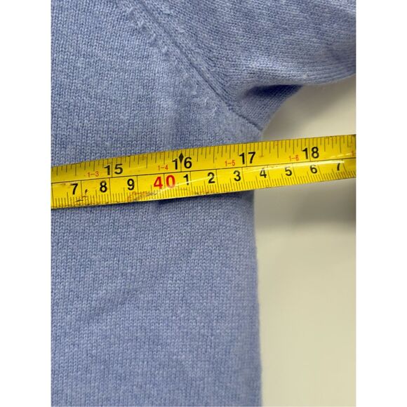 Tyler Boe Cashmere Sweater Women‎ Small Pullover Blue Ruffle Bottom Long Sleeve - Picture 5 of 8